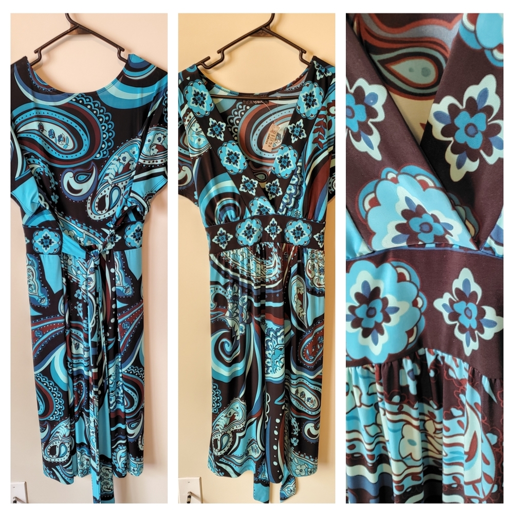 🆕🏷️! 👗 Dots, Multi-Colored dress,3X! Must see!